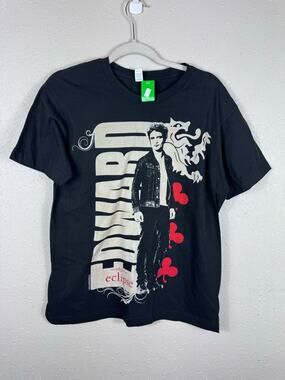 NWT Vintage Y2K Twilight Edward Movie Promo T Shirt Black Sz medium